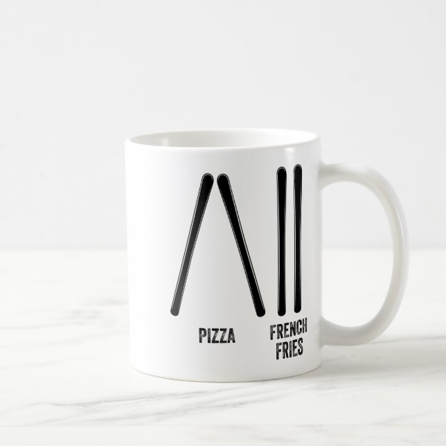 Caneca De Café Ski instructor pizza &amp; french fries how to (Direita)