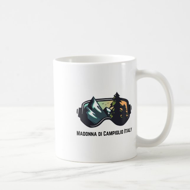 Caneca De Café Ski Madonna Di Campiglio Itália Esqui de montanha  (Direita)