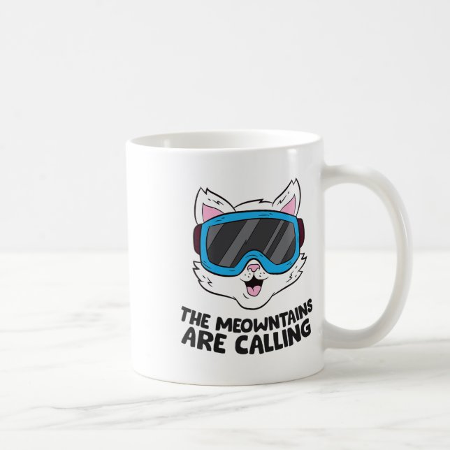Caneca De Café Ski Snowboard Goggle Para Esquiar Gato Snowboard F (Direita)