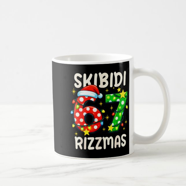 Caneca De Café Skibidi 67 Rizzmas Funny Six Seven Meme Christmas  (Direita)