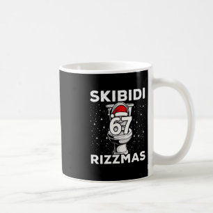 Caneca De Café Skibidi Rizzmas 67 Toalete Engraçado Papai Noel 6