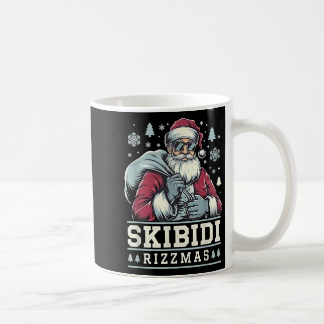 Caneca De Café Skibidi Rizzmas Cool Santa Funny Christmas Rizz Ri (Direita)
