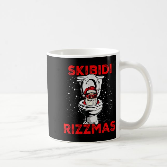Caneca De Café Skibidi Rizzmas Funny Santa Toilet White Elephant  (Direita)