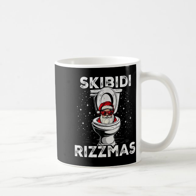 Caneca De Café Skibidi Rizzmas Funny Toilet Santa White Elephant  (Direita)