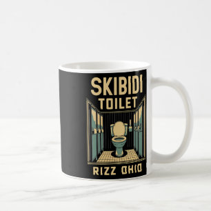 Caneca De Café Skibidi Toilet Rizz Ohio Memória Engraçada Retro V