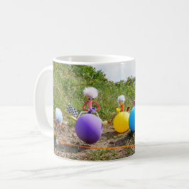 Caneca De Café Skippiebal race van Fubby poppetjes op ballonnen.