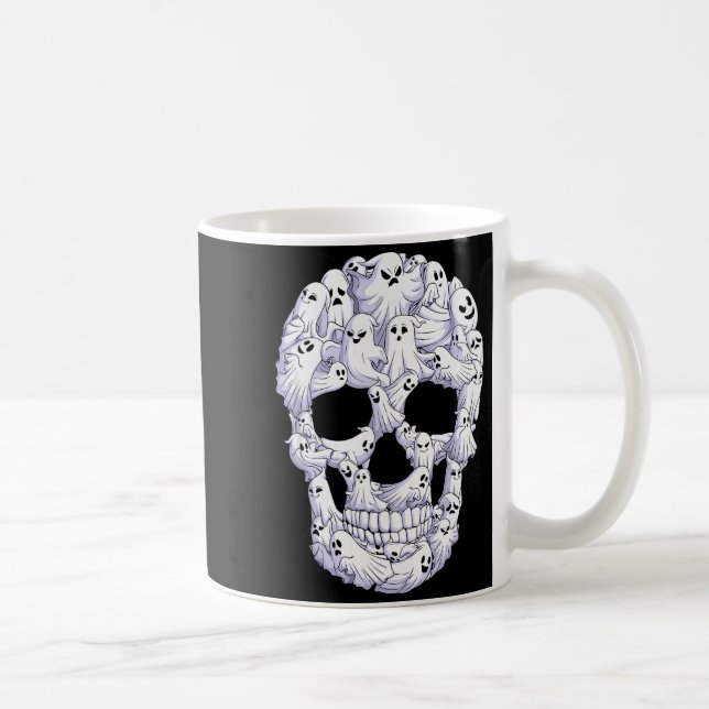 Caneca De Café Skull Boo Ghost Funny Boo Ghosts Halloween Costume (Direita)
