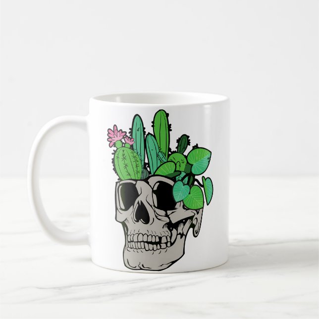 Caneca De Café Skull Plant  Cute Garden Doll Planters Funny Garde (Esquerda)