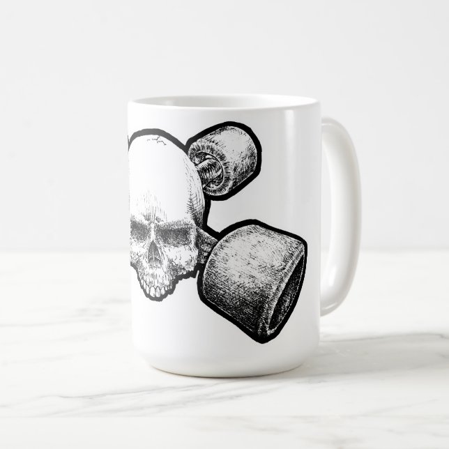 Caneca De Café Skull & X-truX OG Skateboard (Frente Esquerda)