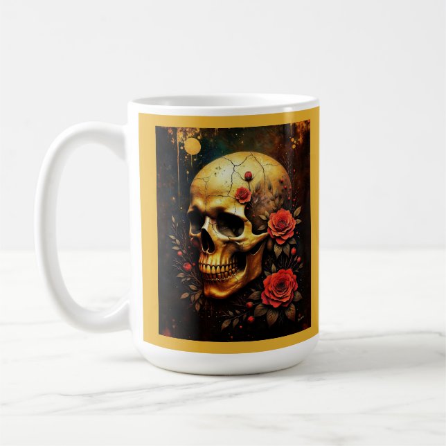 Caneca De Café Skulls and Roses (Esquerda)