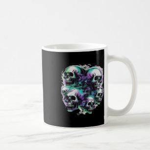 Caneca De Café Skulls Ghost Voando no Dia das Bruxas Fora de Temp