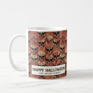 Caneca De Café Skulls Red e Bloody Halloween