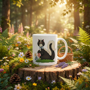 Caneca De Café Skunk Com Flores
