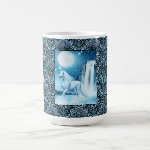 Caneca De Café Sky Faerie Asparas e Unicorn
