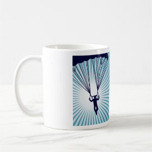 Caneca De Café skydiving muito ao alto