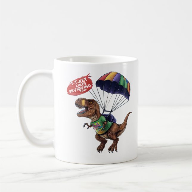 Caneca De Café Skydiving T-Rex (Esquerda)