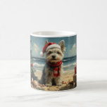 Caneca De Café Skye Terrier Dog Christmas Vintage Beach<br><div class="desc">Traga o calor dos feriados para a costa com esta charmosa design inspirada na vintagem, que apresenta um cão festivo sentado numa praia serena. Com um clássico toque de feriado de tons nostálgicos e vibrações costeiras, esta trabalho de arte captura a magia do Natal pelo mar. Perfeito para espalhar alegria...</div>