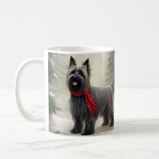Caneca De Café Skye Terrier Dog no Natal da Neve (Esquerda)
