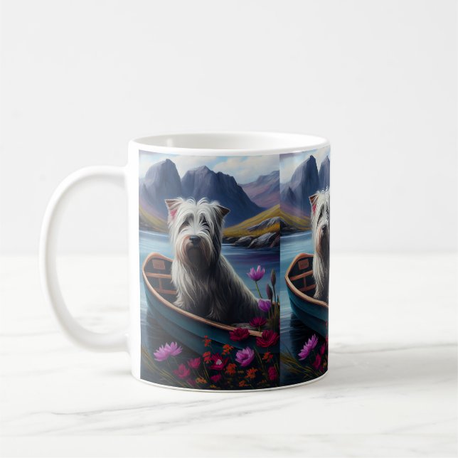 Caneca De Café Skye Terrier em um remo: Uma aventura cênica (Esquerda)