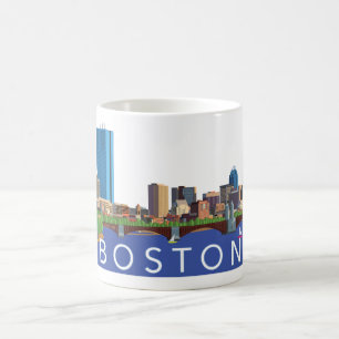 Caneca De Café Skyline brincalhão e original de Boston da