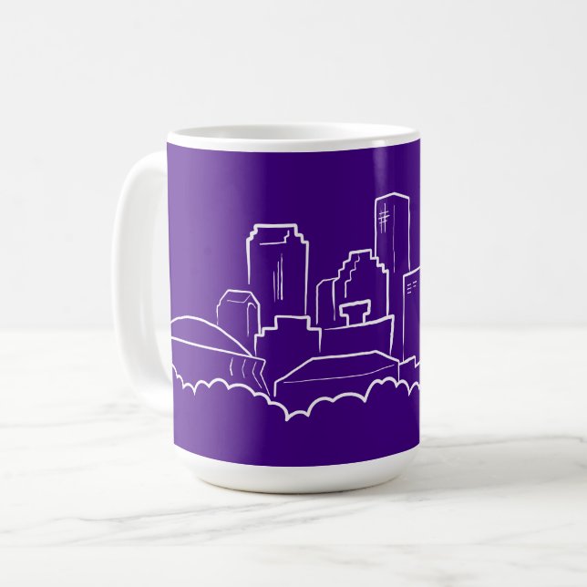 Caneca De Café Skyline da cidade de Nova Orleães (Frente Esquerda)