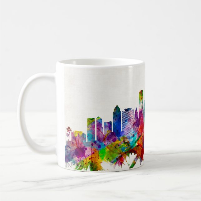 Caneca De Café Skyline da Flórida de Miami (Esquerda)