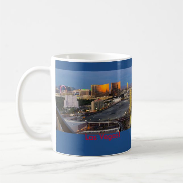 Caneca De Café Skyline da Manhã de Las Vegas (Esquerda)