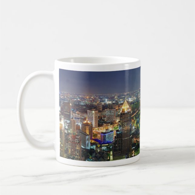 Caneca De Café Skyline de Banguecoque Tailândia no panorama da (Esquerda)