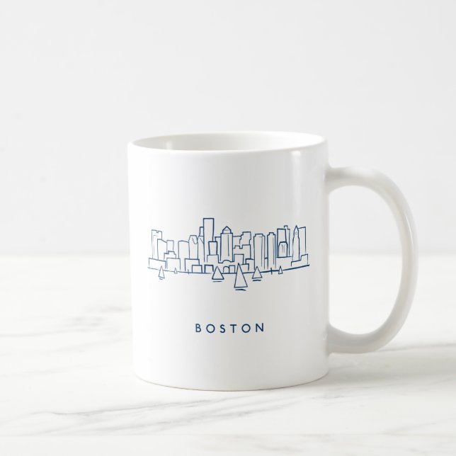Caneca De Café Skyline de Boston (Direita)