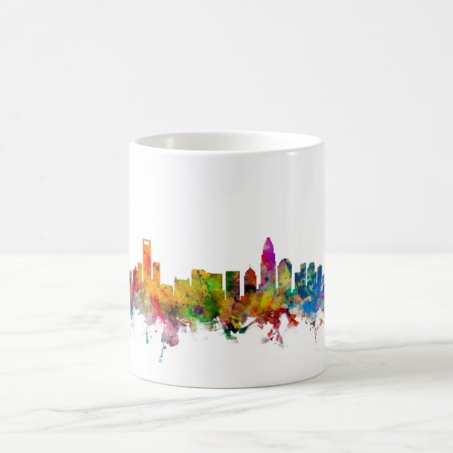 Caneca De Café Skyline de Charlotte North Carolina (Centro)