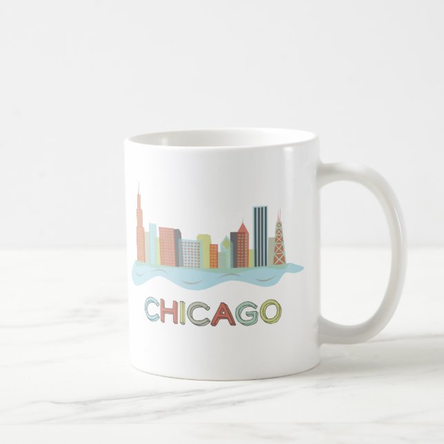 Caneca De Café Skyline de Chicago (Direita)