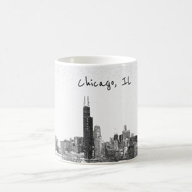 Caneca De Café Skyline de Chicago, IL (Centro)