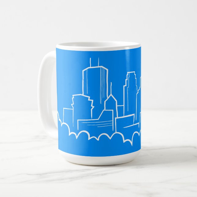 Caneca De Café Skyline de Minneapolis, Minnesota (Frente Esquerda)