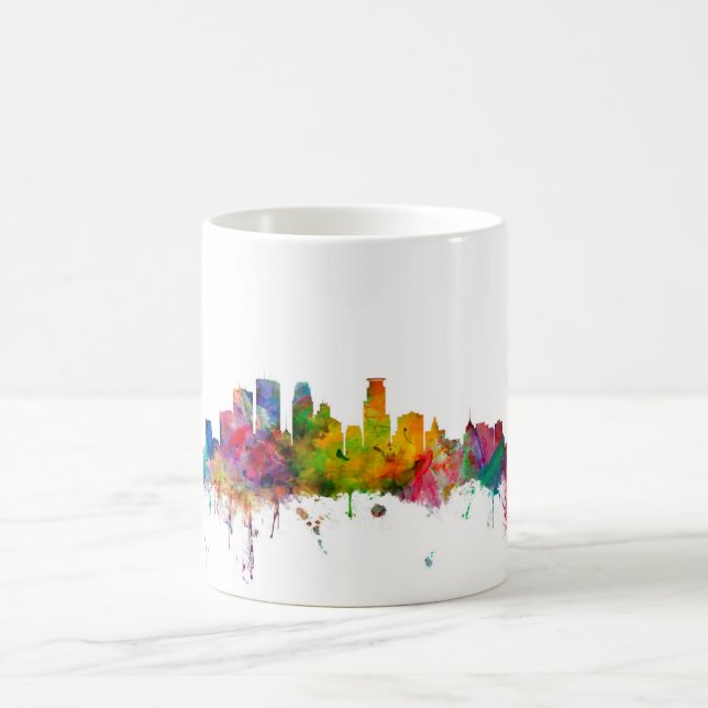 Caneca De Café Skyline de Minneapolis Minnesota (Centro)