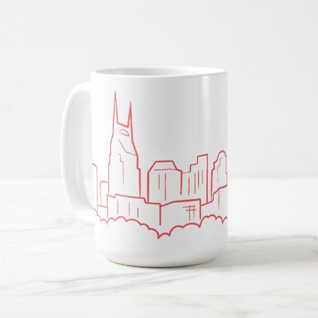 Caneca De Café Skyline de Nashville (Frente Esquerda)