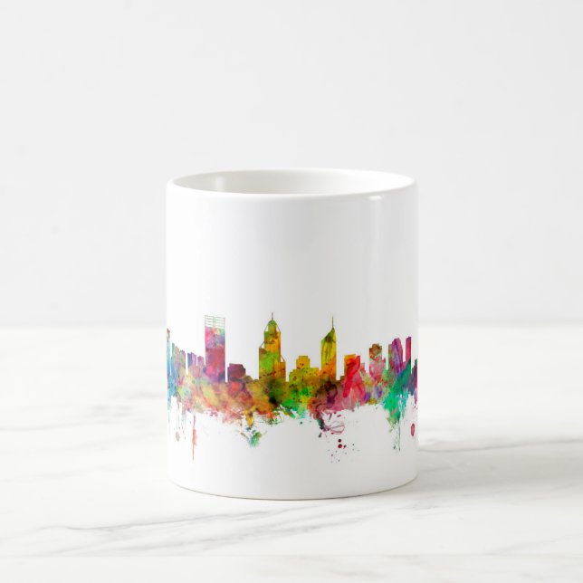 Caneca De Café Skyline de Perth Austrália (Centro)