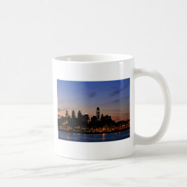 Caneca De Café Skyline de Philadelphfia no crepúsculo