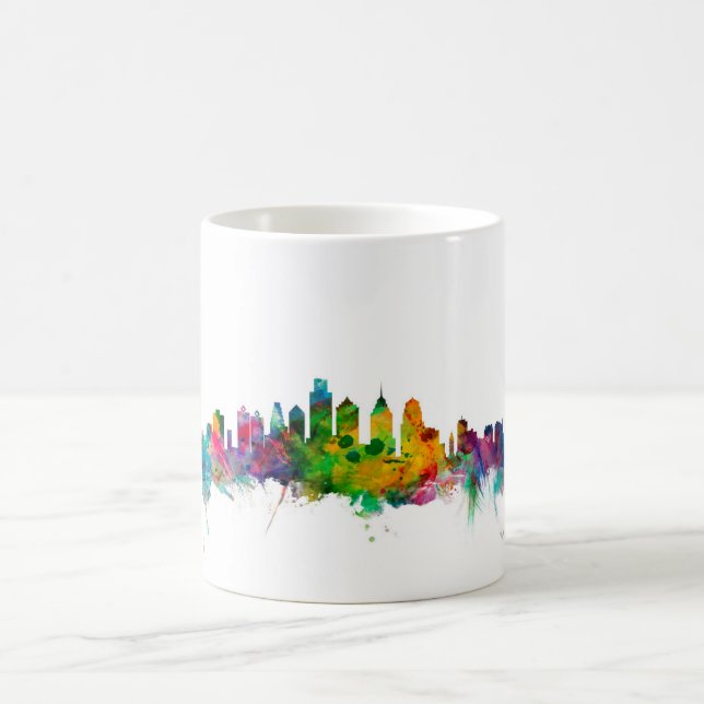Caneca De Café Skyline de Philadelphfia Pensilvânia (Centro)