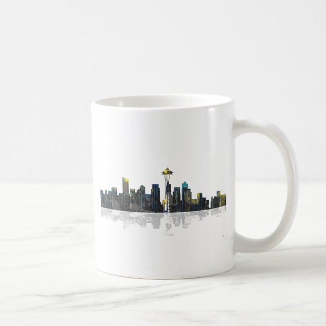 Caneca De Café Skyline de Seattle Washington (Direita)