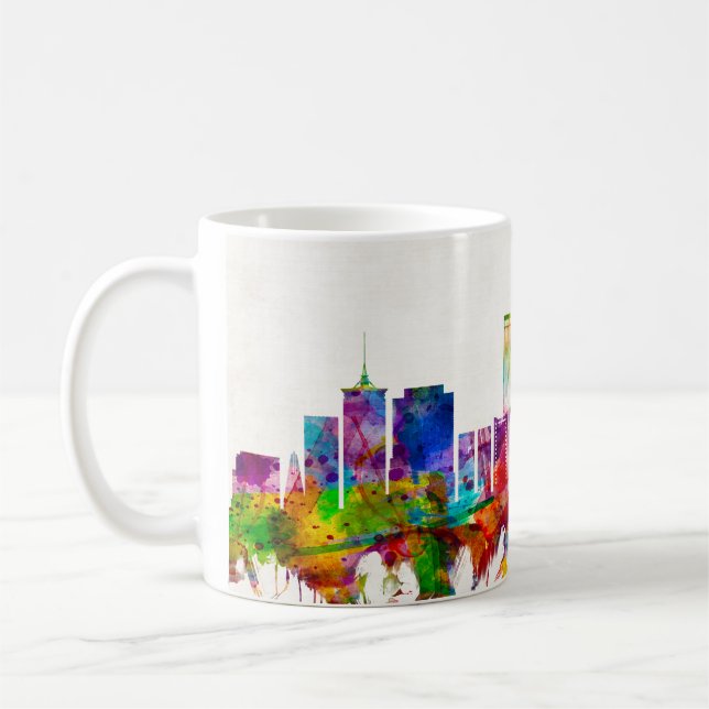 Caneca De Café Skyline de Tulsa Oklahoma (Esquerda)