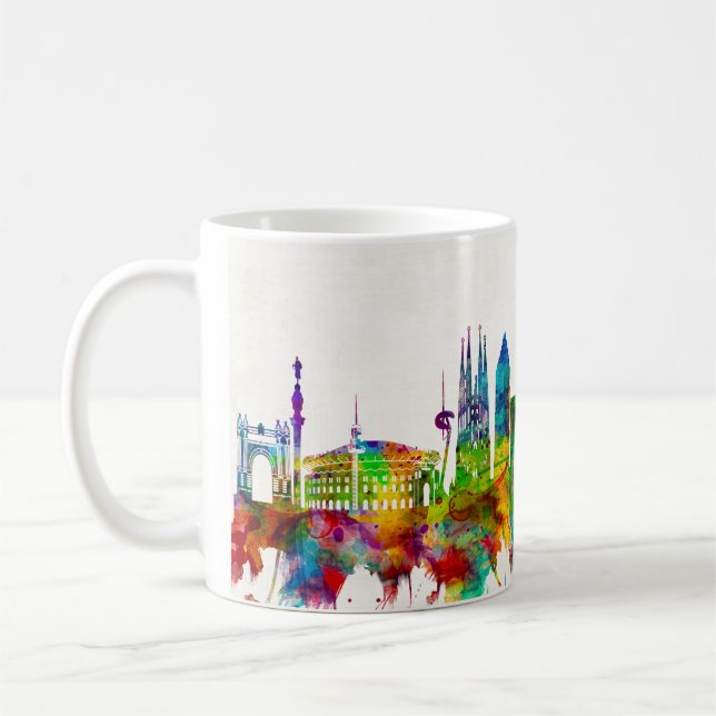 Caneca De Café Skyline Espanha de Barcelona (Esquerda)