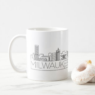 Caneca De Café Skyline estilizado de Milwaukee, Wisconsin