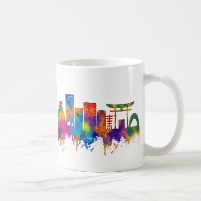 Caneca De Café Skyline Hiroshima Japão (Direita)