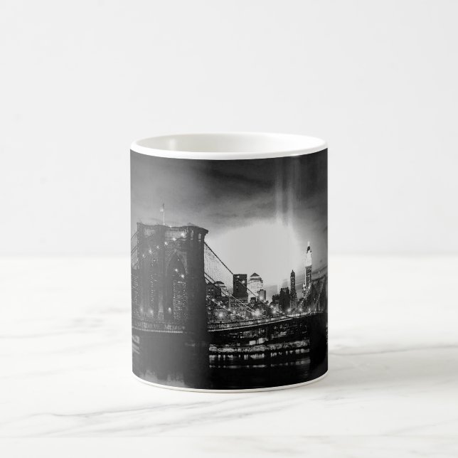 Caneca De Café Skyline Preto e Branco de Nova Iorque (Centro)
