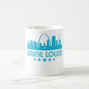 Caneca De Café Skyline retro do Saint Louis