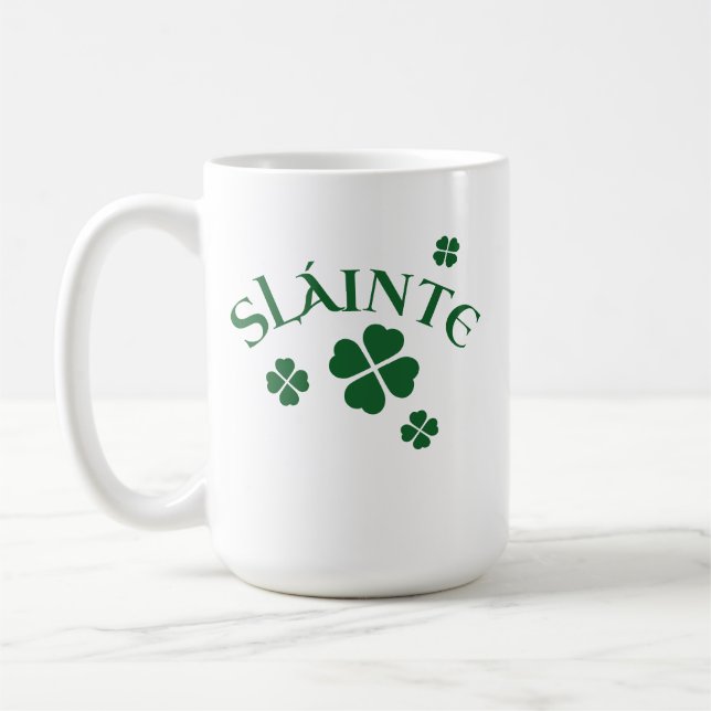 Caneca De Café Slainte, Shamrock, Rua irlandesa. (Esquerda)