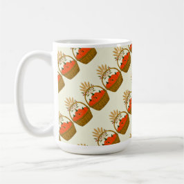 Caneca De Café 🎃 **Slanted Pumpkin & Wheat Mug