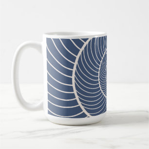 Caneca De Café Slate blue creme espiral caracci café fibonacci mu