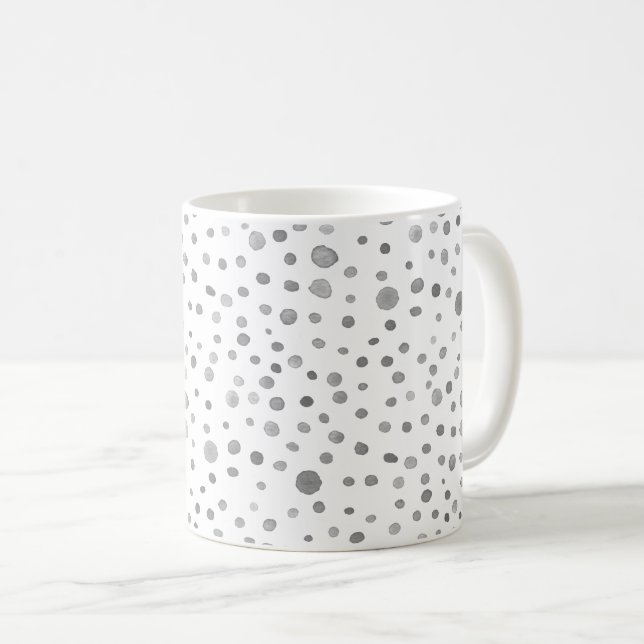 Caneca De Café Slate Confetti Watercolor Dots Classic Mug (Frente Esquerda)