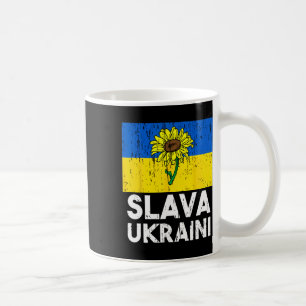 Caneca De Café Slava Ukraini Girassol Apoie A Ucrânia Camiseta Ma
